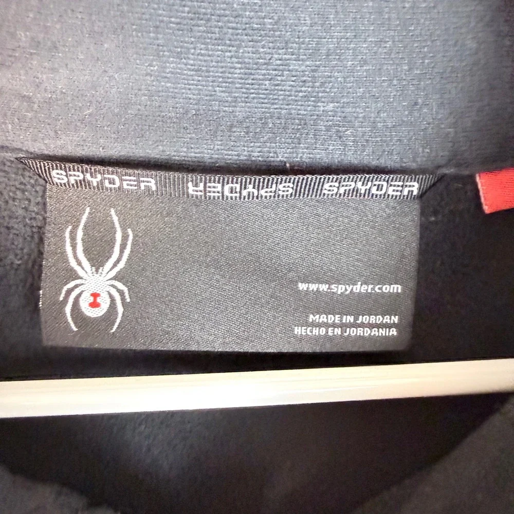 Spyder Mens XXL Heather Gray Black Quarter Zip Fleece Pullover‎ Jacket 186400